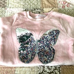 H&M Girls butterfly sweater size 6/8 yo